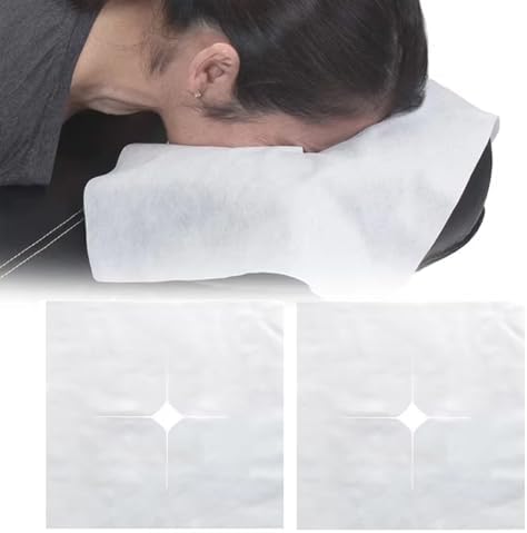 100 Pack Disposable Face Down Pillow Cover Disposable Face Cradle Covers Ultra Soft Non-Sticking Massage Bed Headrest Covers for Massage Table Lash Bed Spa Bed Beauty Tattoo Therapy Table