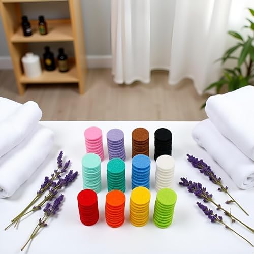 120Pcs Random Color Essential Oil Diffuser Locket Necklace Refill Pads/Necklace Replacement Pads/Thickened/Washable/Highly for Aroma Diffuser Pendant Necklace,Aromatherapy Diffusers