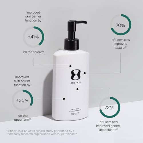 OneSkin BODY OS-01 Peptide Topical Supplement & Skin Longevity Age Reversal Moisturizer | Safe for Sensitive Skin, Fragrance-Free, 250 mL / 8.45 oz