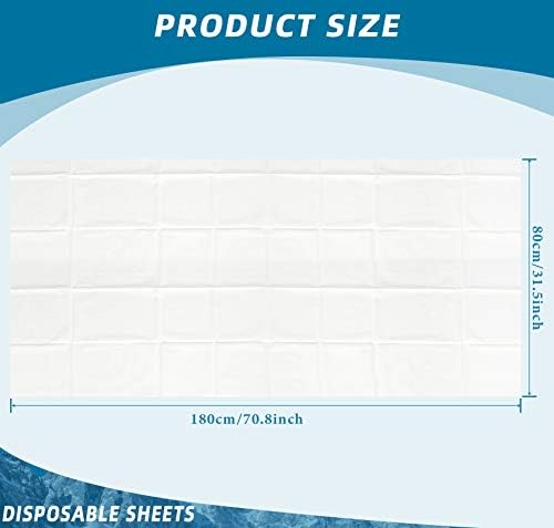 Boao 20 Pieces Disposable Bed Sheet Covers Spa Massage Table Sheet Waterproof Bed Covers Flat Sheets Non-woven Fabric, 31 x 71 Inches(White)