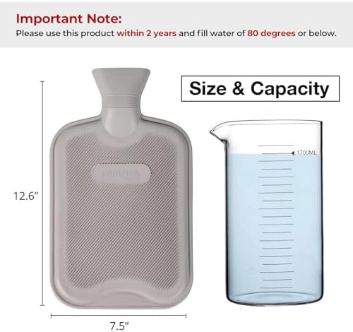 HomeTop Premium Classic Rubber Hot or Cold Water Bottle with Cute Stuffed Bear Cover