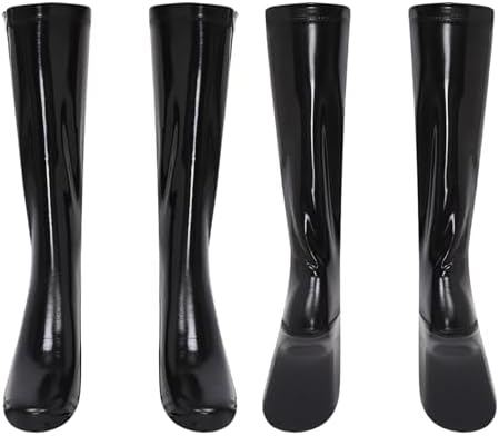 Men Faux Leather Wet Look Short Socks Shiny Metallic Zipper Vinyl Stretchy Party Clubwear