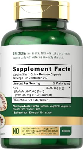 Carlyle Noni Fruit Capsules | 240 Count | Non-GMO, Gluten Free | Traditional Herb Supplement