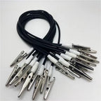 Dental Bib Clips 6 Pcs Autoclavable Silicone Dental Bib Clips with Stainless Steel Chain(Black)
