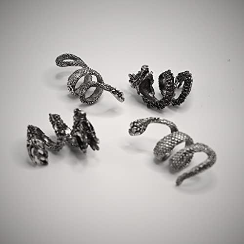 4 PCS Viking Dragon and Snake Alloy Beard Beads Hair Dreadlocks Beads for men Beard Bead Coils