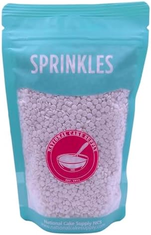NCS Mini Metallic White Round Confetti Edible Sprinkles – Cupcake, Cake & Cookie Decorations, 8 oz
