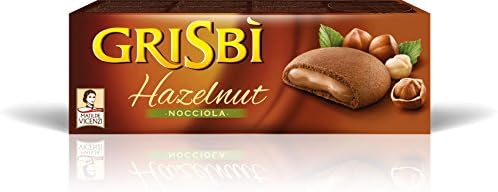 Vicenzi: "Grisbi Hazelnut" Italian Shortcrust Biscuits filled with Hazelnut Cream * 5.3 Ounces (150g) Package (Pack of 8) * [ Italian Import ]