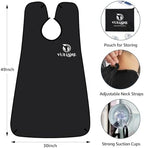 Beard Bib Beard Apron, Beard Bib Hair Catcher for Men Shaving, Non-Stick Beard Bib Apron for Men with Strong Suction Cups, Gifts for Men Husband, Grooming Kit for Men - Black