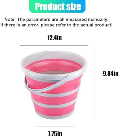 Car Collapsible Bucket, 10L 2.6 Gallon Foldable Car Wash Bucket for Space Saving, Portable Plastic Cleaning Buckets for Indoor Outdoor Vehicle Wash Garden Camping (Pink)
