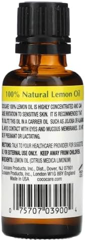 COCOCARE 100 Percentage Lemon Oil, 1 Ounce