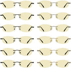 Eyekepper 12 Pack Blue Light Blocking Reading Glasses Yellow Tinted Computer Readers Women Rimless +2.00