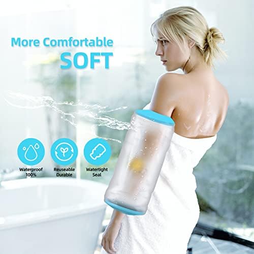 PICC Line Shower Cover, PICC Line Covers for Upper Arm, Reusable Waterproof IV & PICC Line Sleeve Protector for Chemotherapy Treatment, Broken Wound Elbow for bath Shower