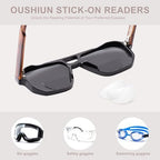 Stick-on Bifocal Readers for Sunglasses, No Water or Adhesive Needed, Reusable Reading Lenses for Glasses Goggles