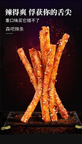 Spicy Noodle Web Celebrity latiao Snacks ,Big Spicy Piece Nostalgia Spicy，Convenient Fast Food，Gluten, Casual Snacks，Handmade Spicy Strips ,Spicy French fries (Long Spicy Stick,1 bag)