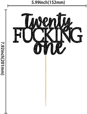 Gyufise 21st Birthday Cake Topper Twenty One Cake Decoration for 21st Birthday Legal AF Cake Decor Finally 21 Cake Topper Party Supplies Black