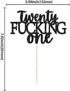 Gyufise 21st Birthday Cake Topper Twenty One Cake Decoration for 21st Birthday Legal AF Cake Decor Finally 21 Cake Topper Party Supplies Black