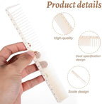 2PCS Hair Cutting Combs with Ruler Measurements, Anti-Static Professional Barber Comb for Salon, Hair Stylists and Barbers, Fine Cutting Combs
