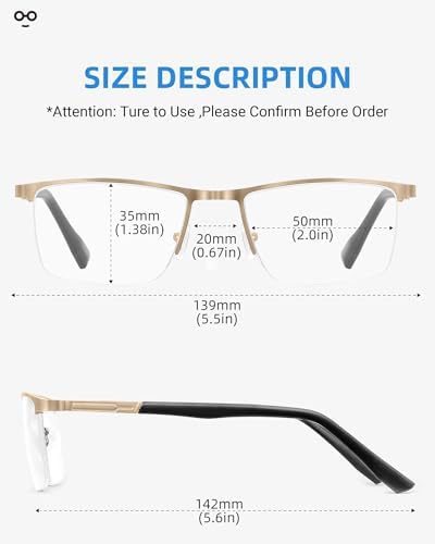 JOLISU 5 Pack Reading Glasses for Men Women, Blue Light Blocking Computer Readers, Metal Half Frame Spring Hinge