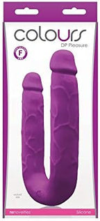 Colours - DP Pleasures - Realistically Molded Silicone Double Penetration Dong (Purple)
