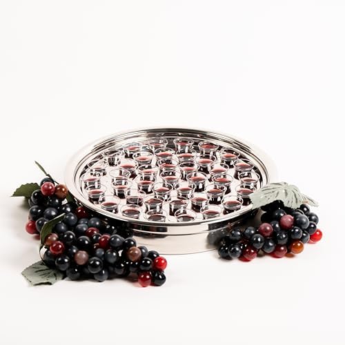 Broadman Church Supplies RemembranceWare Communion Tray & Disk, Silver, Holds 40 Cups