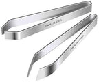 2 Pieces Fish Bone Tweezers, Stainless Steel Flat and Slant Tweezers Pliers Remover Tool (4.6")