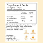 Vitamin D3 - for Immune Support, Bone Health, Cognitive Support - Natural, Organic, Non-GMO, Gluten Free - 100 Softgels