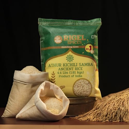 Rigel Spices | Athur Kichili Samba Rice (10Lbs) | AGED 12+ MONTHS | GLUTEN FREE | Ancient Rice from India