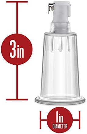 Blush Novelties Temptasia Nipple Pumping Cylinders - Set of 2-1 Inch Wide - Nterchange Compatible Replacement Upgrade for All Temptasia Nipple Pumps Sex Sexual Enhancing Toy for Women - Clear