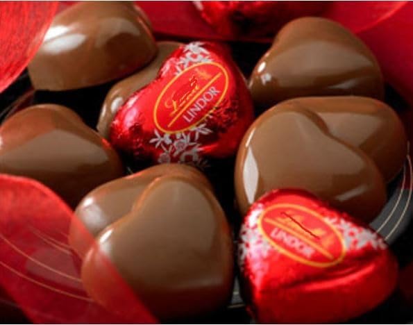 Valentine's Day Milk Chocolate Heart Shaped Chocolate Approx 40 Pieces of Premium Milk Chocolate with Smooth, Melting Truffle Center Individually Wrapped In Elegant Gift Box - Perfect Chocolate Candy for Gift, Veriety Stockings & Baskets