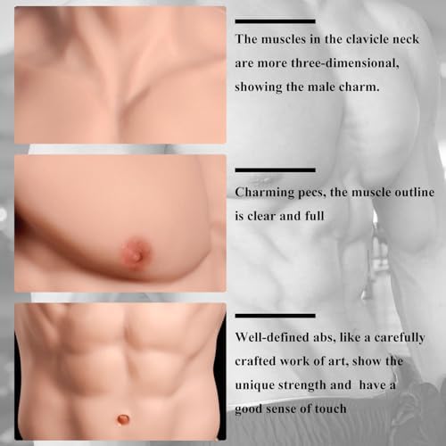 Silicone Muscle Suit Realistic Fake Muscles Fake Chest Oil-Free Costume Simulation for Cosplay Halloween Transgender