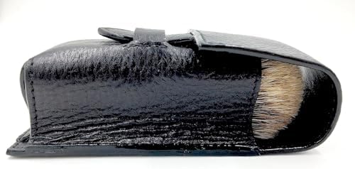 Parker Genuine Leather Shaving Brush Case – Handmade Black Travel Holder for Standard Badger, Boar & Synthetic Brushes