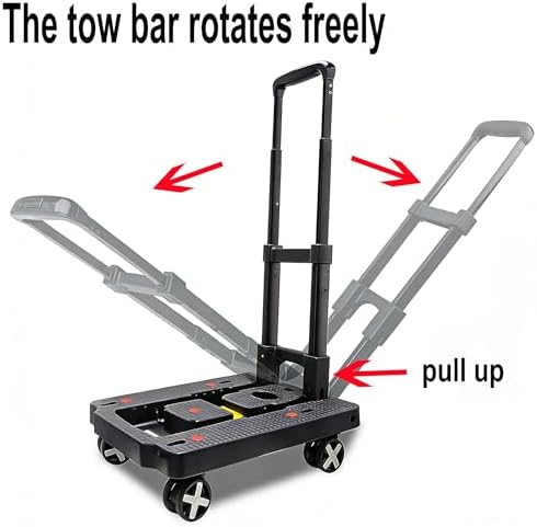 Car Seat Dolly for Airport - CarSeat Roller Cart Wheels for Airplane - Car Seat Travel Cart Carrier with Straps Foldable Luggage Trolley Folding Hand Truck (Black)