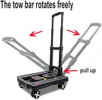 Car Seat Dolly for Airport - CarSeat Roller Cart Wheels for Airplane - Car Seat Travel Cart Carrier with Straps Foldable Luggage Trolley Folding Hand Truck (Black)