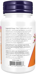 NOW Foods Supplements, Vitamin B-1 100 mg, Energy Production*, Nervous System Health*, 100 Tablets