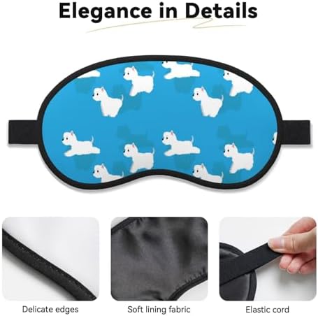 Westie Dogs Pattern Sleep Eye Mask Blindfold for Women Men Travel Work Meditation Yoga