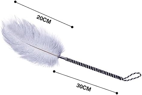 BDSM Feather Teaser Whip & Paddle for Adults - SM Spaking Alternative Foreplay Flirting Sexy Tool Sex Toys for Couples & Lovers, Spanking Accessories with Soft Feather Tickler Grey