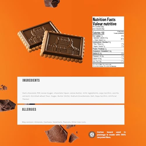 Leclerc Celebration Butter Cookies with Dark Chocolate, Premium Chocolate Cookies, A Canadian Classic