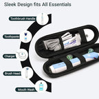 Nincha Compact Electric Toothbrush Travel Case, EVA Protective Storage Bag for Philips Sonicare/Oral-B, Waterproof Portable Carrying Case with Mesh Pocket & Elastic Bands (Black)