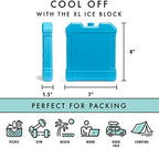 Cool Coolers by Fit + Fresh, XL Cooler Ice Block, Large and Powerful Ice Pack, Perfect for Insulated Cooler, Beach Bag, Backpack Cooler & Travel, 1PK, Blue