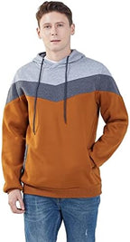 MOONCOLOUR Men's Fashion Novelty Color Block Hoodies Long Sleeve Fleece Hooded Pullover Sweatshirts with Pockets