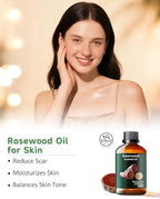Rosewood Essential Oil for Outdoor Shield, Natural Protective Barrier, Sweet Woody Aroma for Reed Diffuser, Spray, Skin & Hair Care, DIY Blends, Candle, Soap, Making, DIY, Massage 3.38 Fl Oz