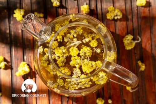 Immortelle (Helichrysum Pallasii) 0.7 OZ (20g) Dried Flowers with Short Stems, Loose Herbal Tea | Wild-Harvested from the Mountains of Armenia | Naturally Sourced with Rich Aroma and Distinct Flavor | Handpicked & Premium Quality