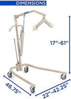 Invacare Hydraulic Patient Lift, Lightweight Transfer Lift Chair with 450 lb Weight Capacity, Bent Mast for Safer Transfers, 6-Point Padded Swivel Bar, Floor-to-Bed Height Range for Fall Recovery