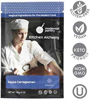 Pure Refined Kappa Carrageenan ⊘ Non-GMO Vegan OU Kosher Certified - 100g/4oz (The original recommended for Vegan Cheese)