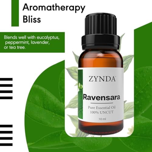 Ravensara Essential Oil Organic & Pure – 100% Natural Aromatherapy Oils for Skin, Hair & Relaxation – Premium Ravensara Essential Oil for Diffuser, Massage & Wellness, Lab Tested – 10ml