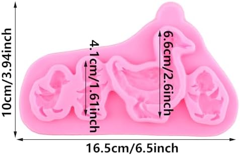 Duck Mother and Baby Silicone Molds Duck Fondant Mold For Farm Theme Cake Decorating Cupcake Topper Candy Chocolate Gum Paste Polymer Clay