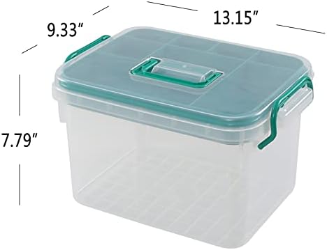 Vcansay Plastic Family First Aid Box with Double Layer and Handle, Emergency Medicine Box, Clear Container for Home, Car, Office, Travel & Outdoor Sports