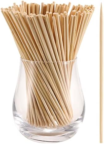 200 PCS Bamboo Skewers, 8 Inch Food Sticks for Appetizers, Fruit, Grilling Kebabs, Cocktail Picks for Drinks, Toothpicks Natural, Kitchen Gadget