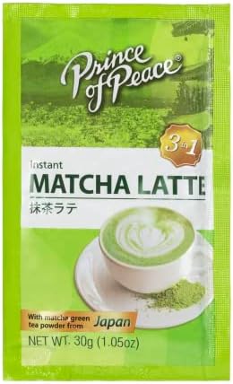 Prince of Peace 3 in 1 Matcha Latte Instant Beverage, 24 Sachets – Made with Matcha Powder from Japan - Instant Hot or Cold Beverage – Easy to Brew – Rich and Creamy Taste – Just Add Water