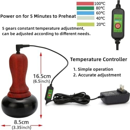 Hot Stones Massage Set with Warmer, Adjustable Temperature Bian Stone Electric Body Massager, Gua Sha Scraping Massager for Home SPA Relaxation Treatment Pain Relief
